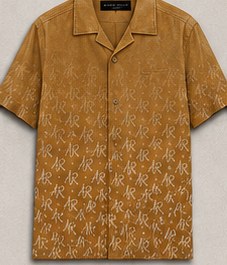 Mustard — Monogram Cuban Button-Up