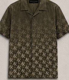 Olive — Monogram Cuban Button-Up