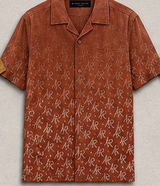 Rust — Monogram Cuban Button-Up