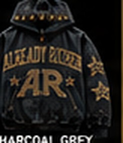 Charcoal Grey — Star Power Zip-Up Hoodie