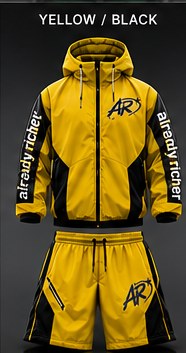 Yellow / Black — AR Windbreaker Shorts Set